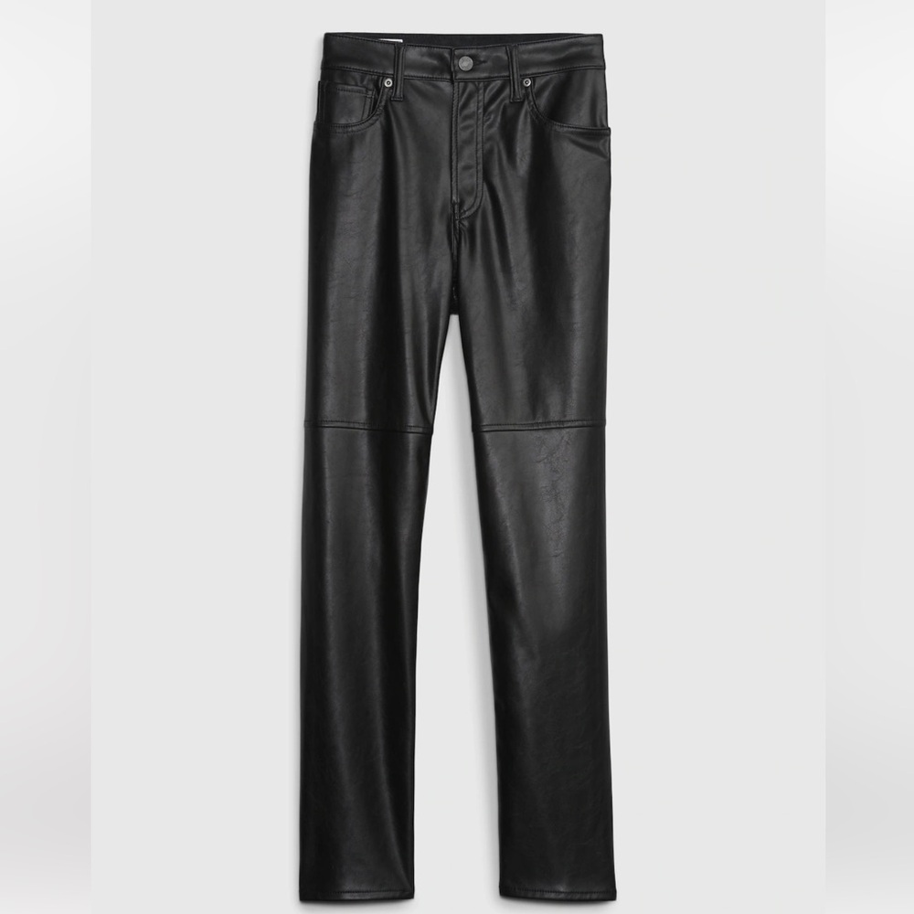 Gap High Rise Vegan Leather Cheeky Straight Pants